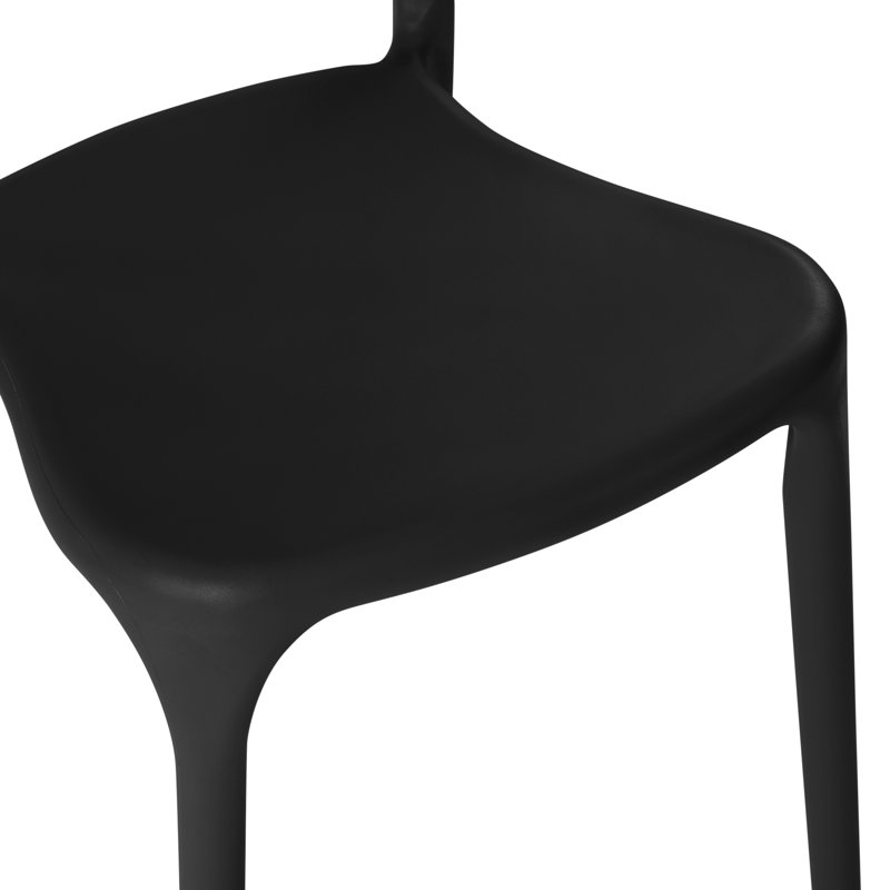 Chaise de salle à manger d'extérieur empilable (ensemble de 4), Noir