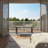 44" x 22" All-Weather Aluminum Outdoor Gray Coffee Table with Tempered Glass Top