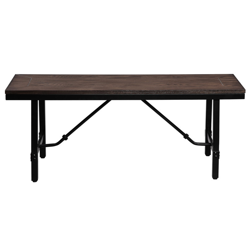 Banc de salle à manger spacieux au fini chêne et noir durable