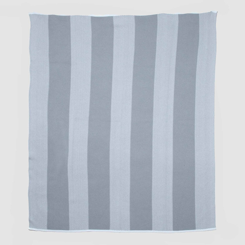 Outdoor Tailored Grey Stripe Throw
