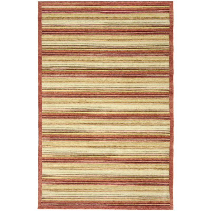 Bernick Tibetan Hand Knotted 100L Space Dye Striped Rug