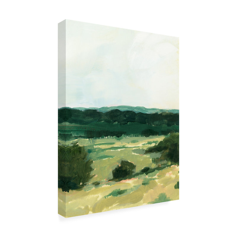 Treeline Vista II par Victoria Barnes - peinture sur toile tendue, H 32 po x l 24 po x P 2 po