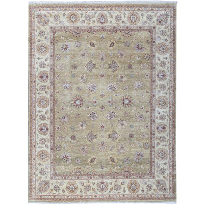 Tapis doré et crème de haute qualité noué à la main