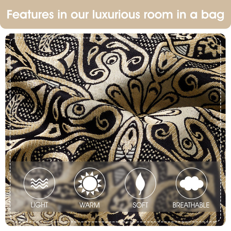 California King Black and Gold Microfiber Comforter Set