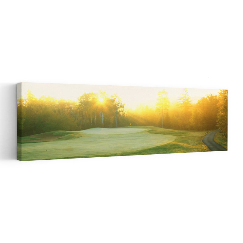 Lever de soleil, terrain de golf, art paisible abstrait au lever du soleil, H 20 po x l 60 po