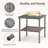 Square Double Layer Glass Tabletop Gray Gradient Rattan Side Table