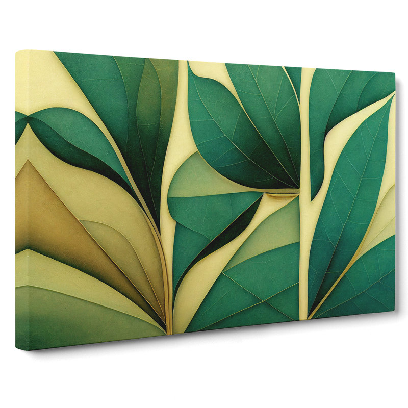 Spellbinding Leaf Abstract - Wrapped Canvas Print, 50cm H x 76cm W x 3cm D