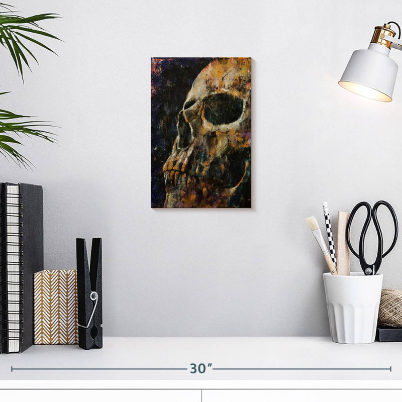 Hitzel Gold Skull, 12" H x 8" W