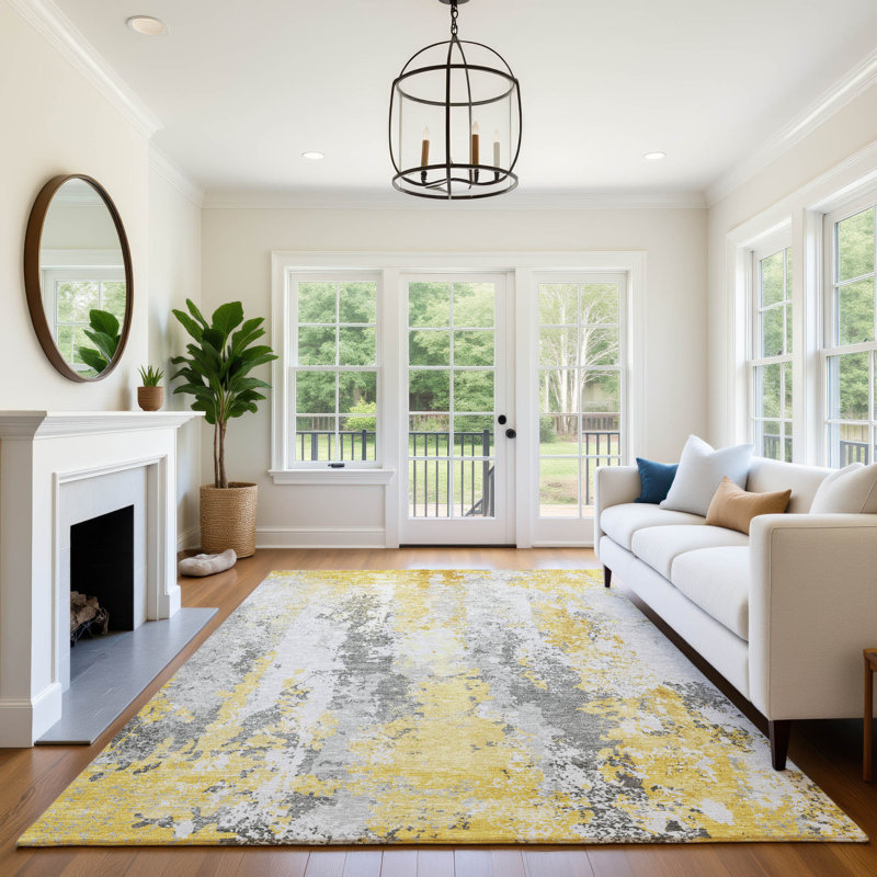 Premium Machine Washable Stallings AMF1848 Abstract Rug, Rectangle 9' x 12'