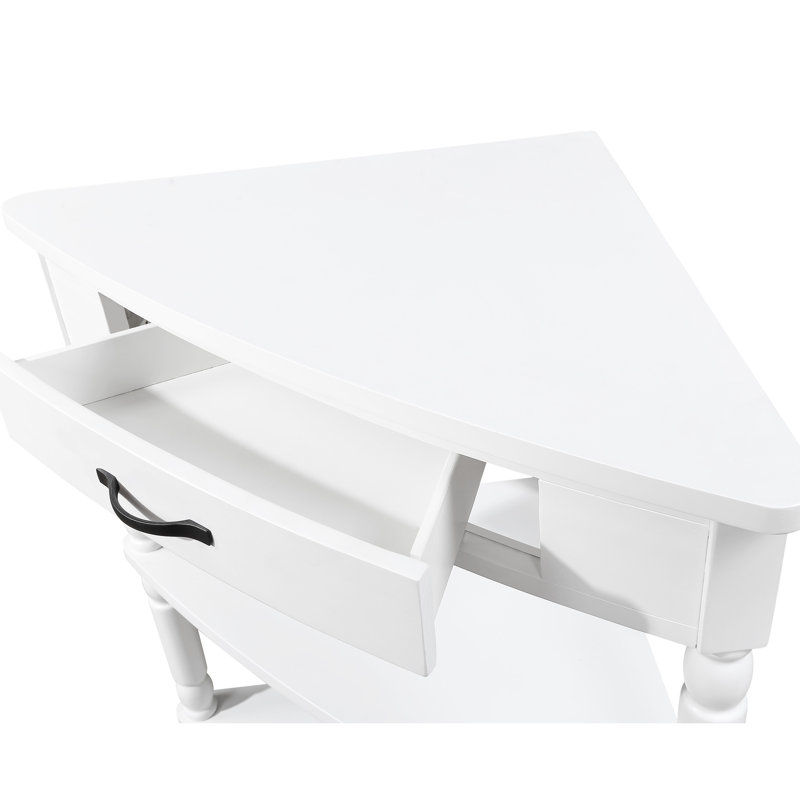 Table de coin 33,8 po Milk White
