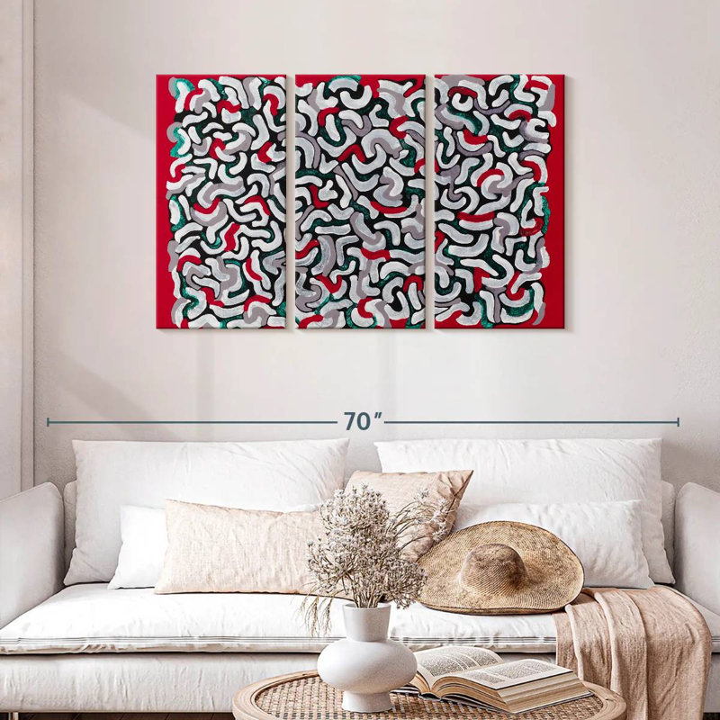 Popcorn Red, 28" H x 45" W