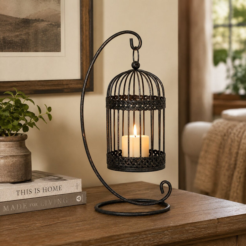 Lanterne suspendue 11,42 "rustique décorative pour patio, jardin, Bronze