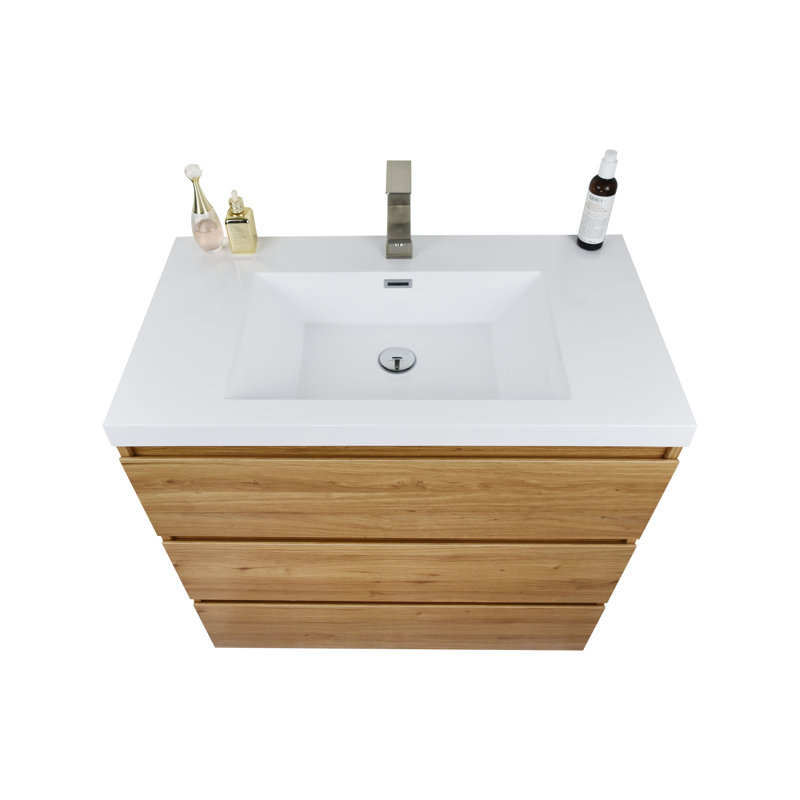 Ensemble de meuble-lavabo simple 35 po Hargrave, Chêne naturel