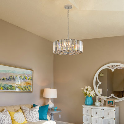 Lustre suspendu en cristal de 17 po