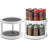 2 Pack, 2 Tier Turntable Lazy Susan Spice Organizer - Rotating Seasoning Rack Spinner For Pantry Cabinet Kitchen Countertop, Table Top Organizing - Multiuse Two Tier Rotating Organization Rack