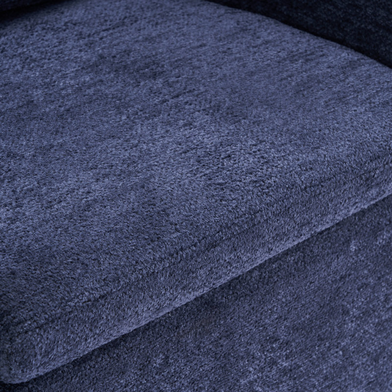 Fauteuil de salle à manger en tissu chenille 30 pièces avec roulettes et assemblage 30 heures, Bleu