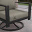 Chaise berçante pivotante avec dossier en lattes angulaires et coussins Sunbrella Oltjana-124072318