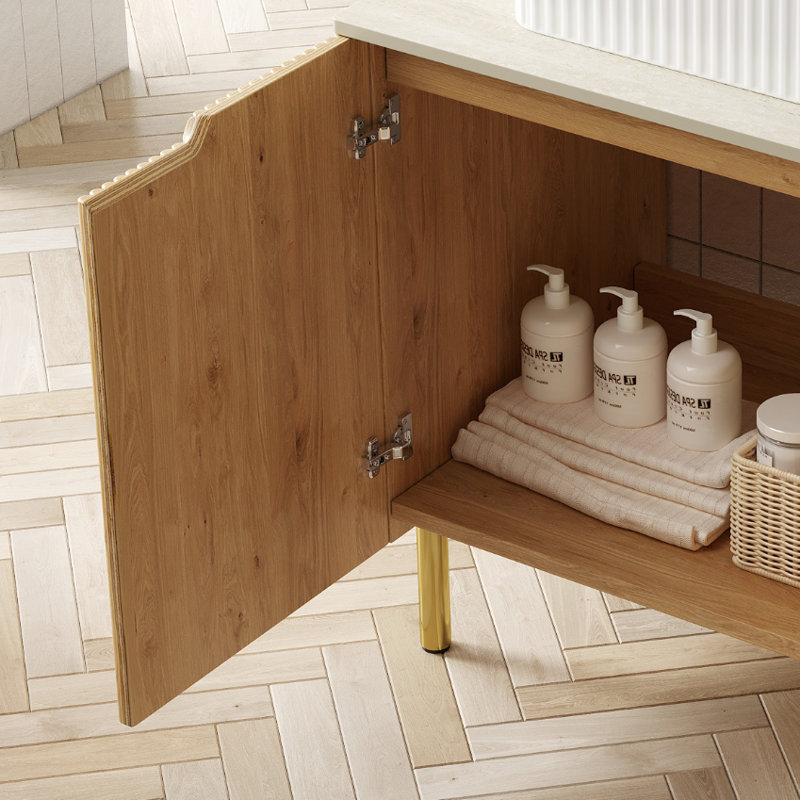 Base de meuble-lavabo sur pied Wesley, Bois naturel
