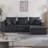 L-Shaped Corduroy Sectional Sofa with Deep Seat and right chaise-1606237858-1606237857