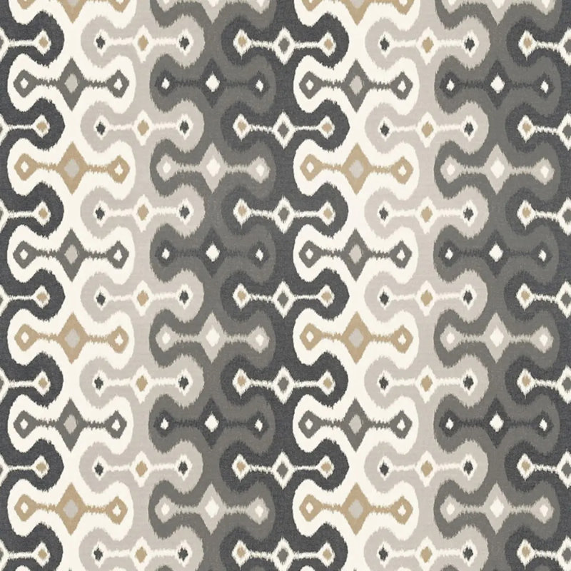 Darya Ikat Sidewall Wallpaper, Stone