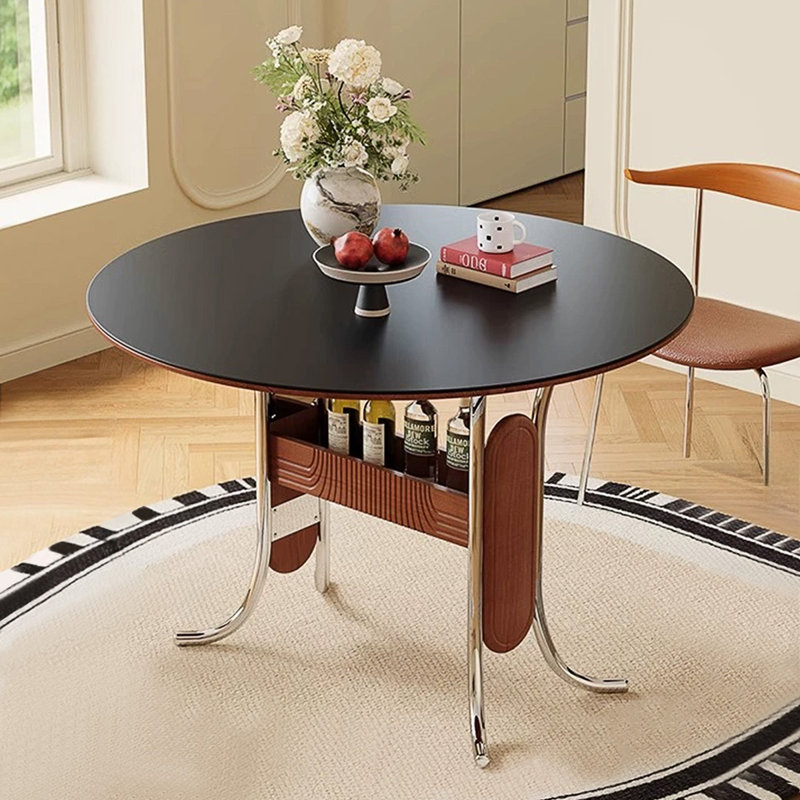 Table de salle à manger noire en pierre frittée, H 29,53 po x L 43,31 po x l 43,31 po