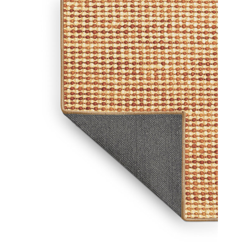 Tapis en laine / polyester tissé à la machine Druci brun / orange, Rectangle 6 pi x 9 pi