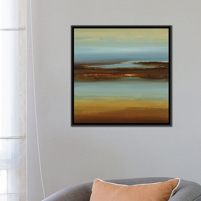 «Zen Land», impression sur toile, H 18 po x l 18 po x P 1,5 po, Toile avec cadre flottant noir, Pas de tapis