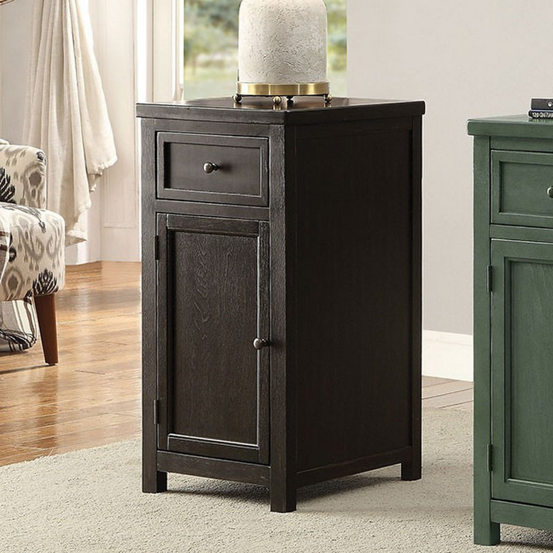 Berryman End Table with Storage, Antique Black