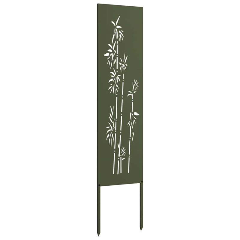  Garden Privacy Screen Olive Green 32 X 140 Cm Cold-Rolled Steel, Olive Green, 140cm H x 32cm W x 1.7cm D