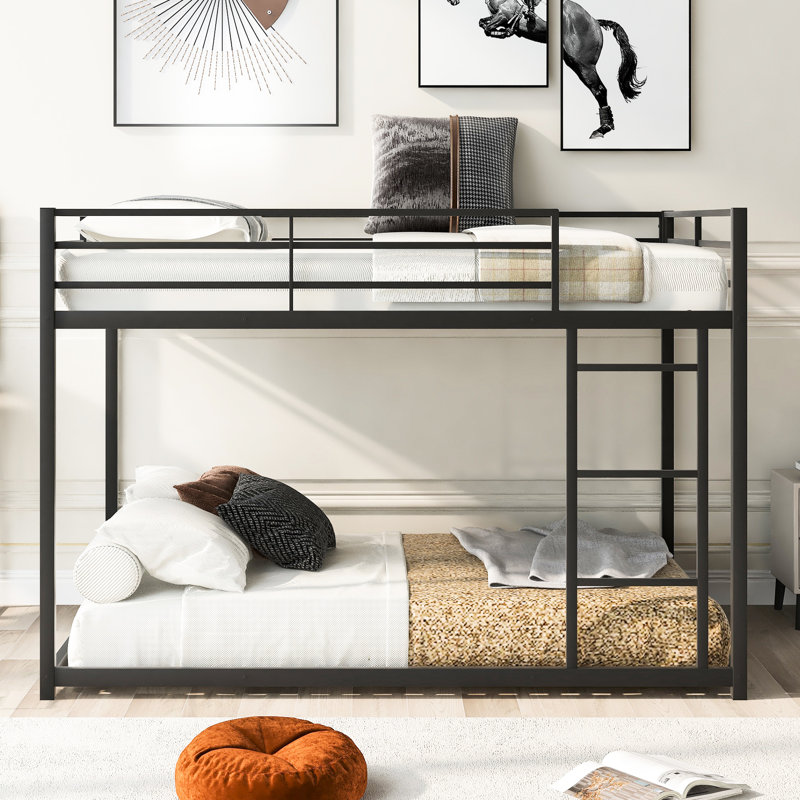 Metal Full Over Bunk Bed With Black - Great For In Easy Assembly, Black, Full