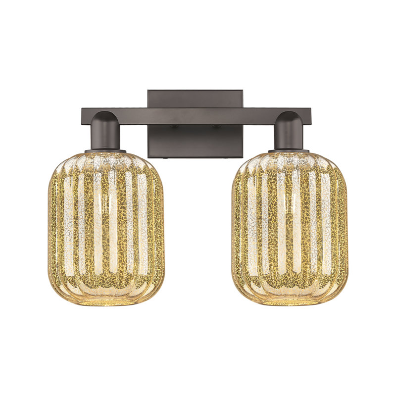 Eldon - 4 Light 36" Jar Shade Bath Vanity Light, Mercure, Bronze frotté à l'huile, Deux lumières