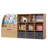  58.5" W  Extra Wide Kids Bookshelf and Toy Storage Organizer with Rolling Toy Bin, Montessori Playroom Storage Cabinet with 8 Cubbies & Fabric Bin for Bedroom and Nursery,Natural Wood-1704355332-1704355333