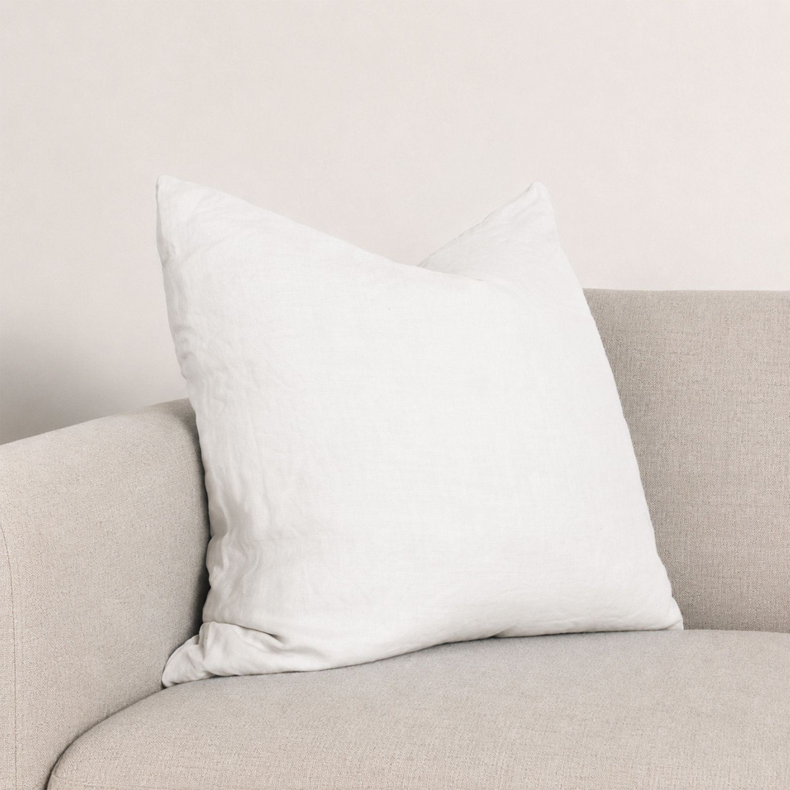 Clara 100% French Linen Accent Pillow, White