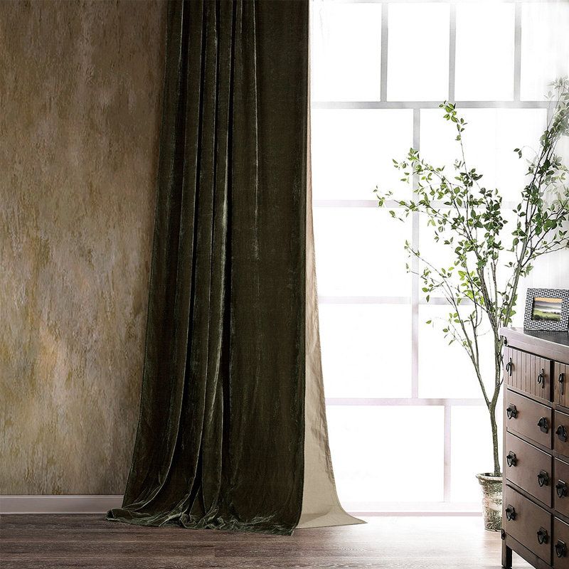 Rideau simple 48 x 108 po Stella, Vert fougère