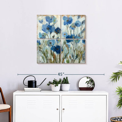 Floral abstrait en bleu III