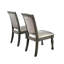 Ensemble de 2 chaises d'appoint rembourrées en similicuir gris avec sièges rembourrés et pieds tournés pour un repas confortable