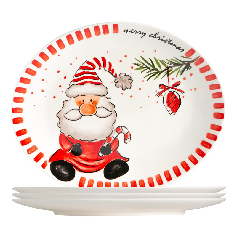 Nicola Spring - Father Christmas Serving Platters - 31 x 25.5cm - White
