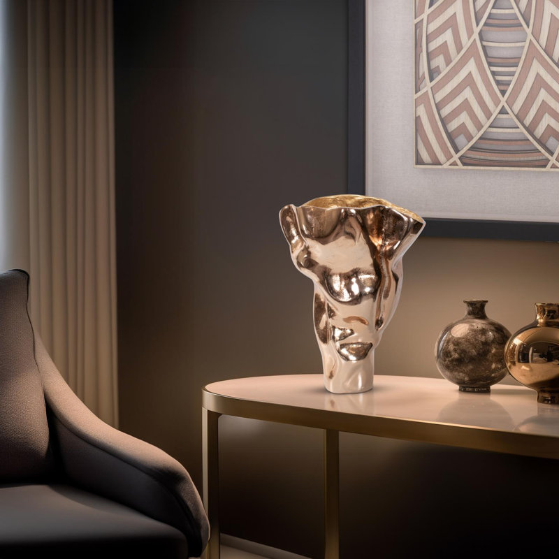 Teresina Gold Aluminum Vessel- Tall