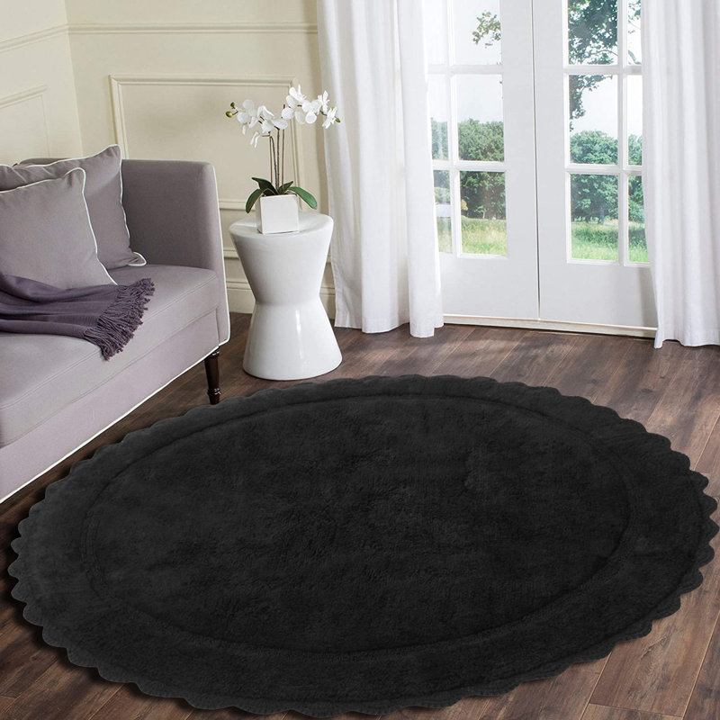 Tapis pour salle de bain Wingert, Noir, L 60 po x l 60 po