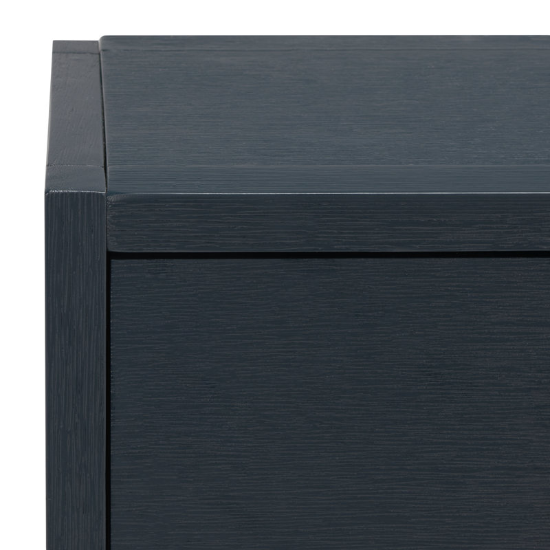 Navy Blue Wood and Metal Console Table with Storage