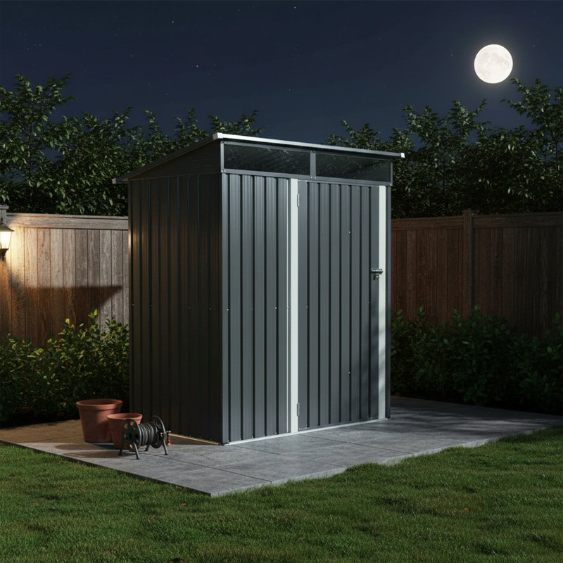 5 ft. W x 3 ft. D Metal Outdoor Storage Shed with Transparent Roof Panel