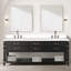 Meuble-lavabo double avec comptoir en quartz blanc