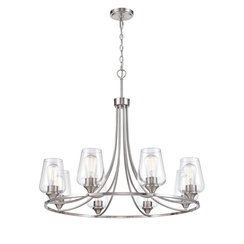 Akaya 8-Light Chandelier Ceiling - Brushed Nickel
