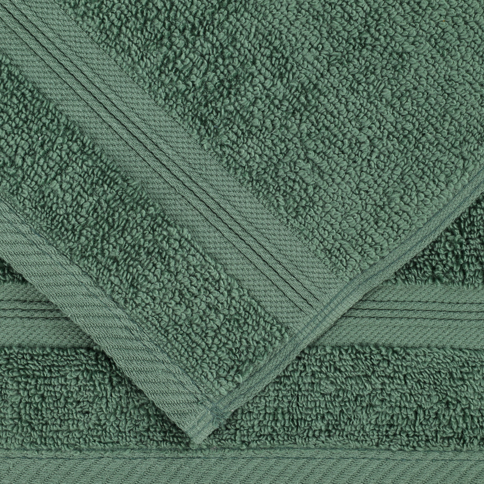 8-Piece Zero-Twist Cotton Towel Set, Forest Green
