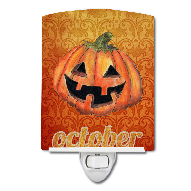 Éclairage de nuit en céramique october citrouille d’halloween