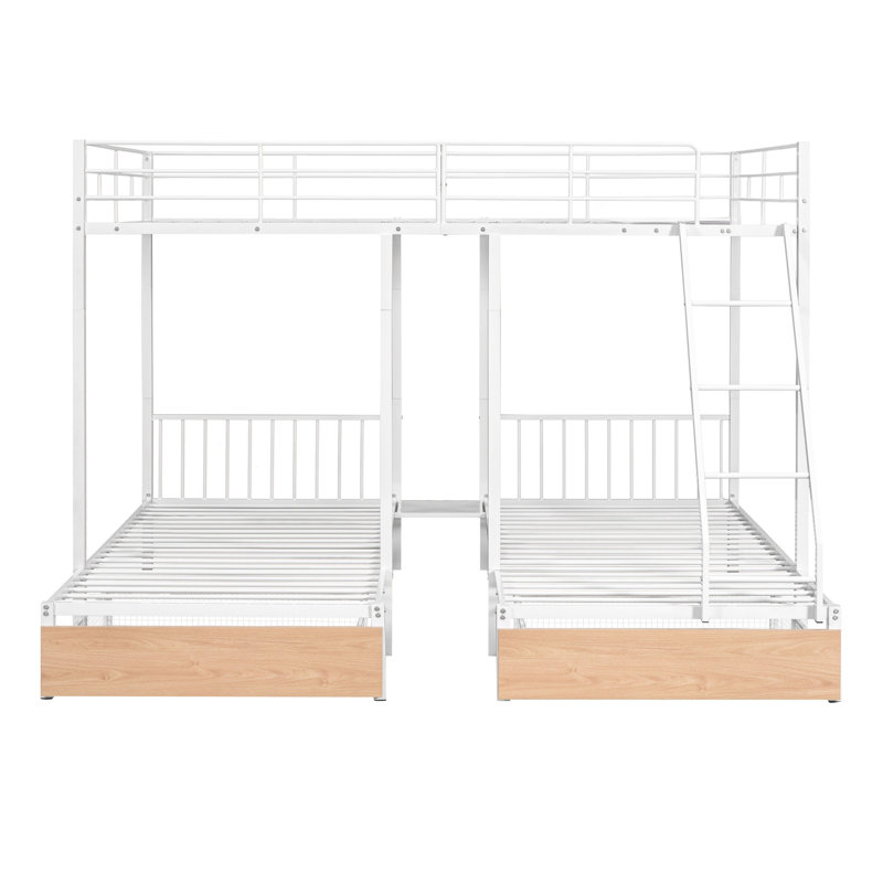 Akyrah Kids Twin Over Full Bunk Bed with Drawers, White