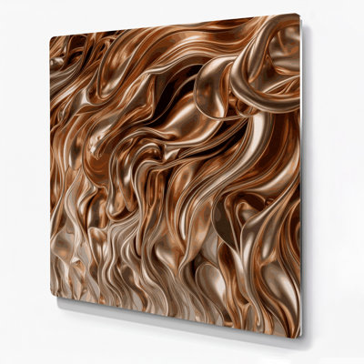Gradient Abstract 58, art mural en métal brun