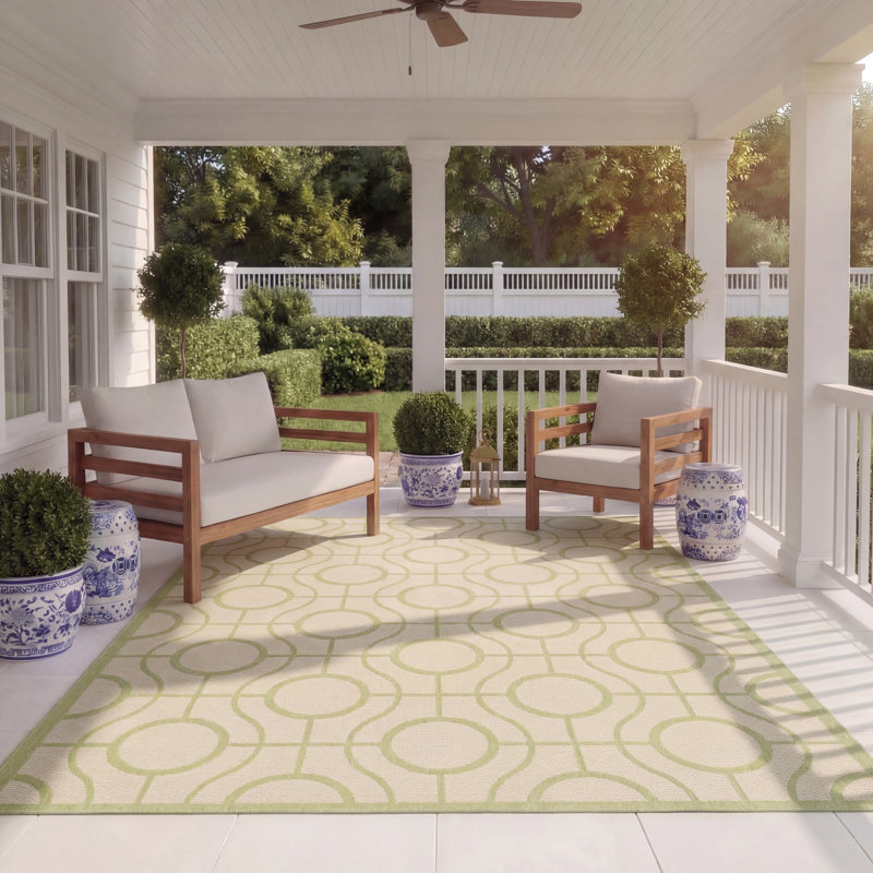 Tapis intérieur / extérieur beige Arneshia, Rectangle 8 pi x 11 pi