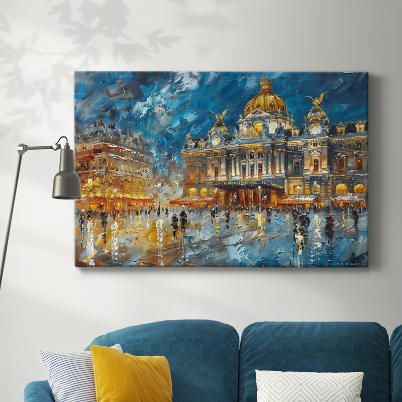 Paysages CXVI - Toile tendue avec châssis de qualité supérieure - Prêt à être accroché, H 40 po x l 60 po