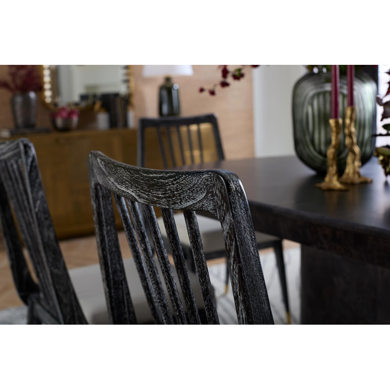 Fiona Upholstered Dining Chair, Jet Black